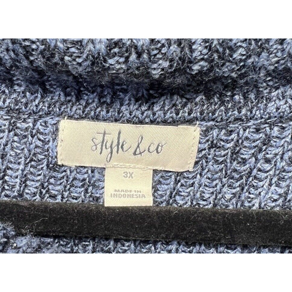 Style & Co Womens Indigo Blue Envelope-Neck Long Sleeve Tunic Sweater 3X - Picture 5 of 7